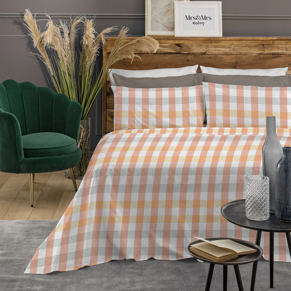 Jogo cama de casal e 2 capas de almofada YUCATAN 240x290cm