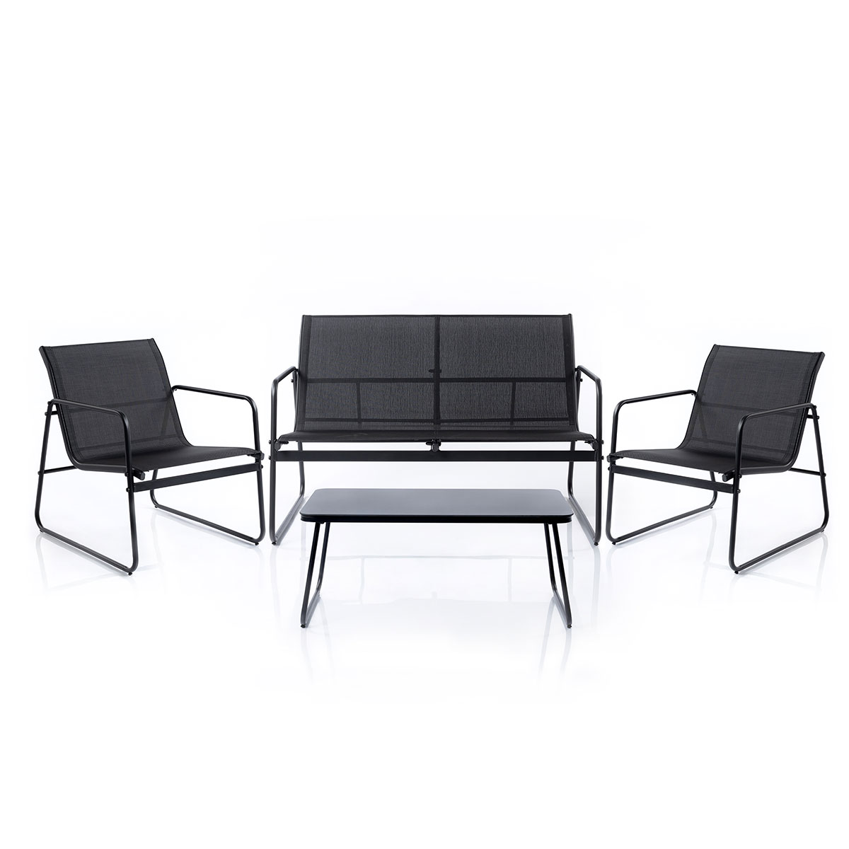 Conjunto de jardim preto para 4 pessoas