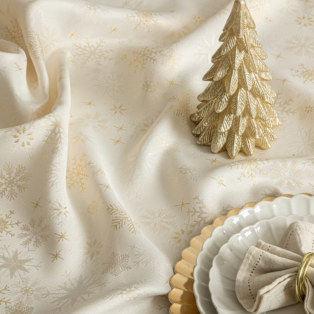Toalha de mesa dourado com estrelas 140x240cm