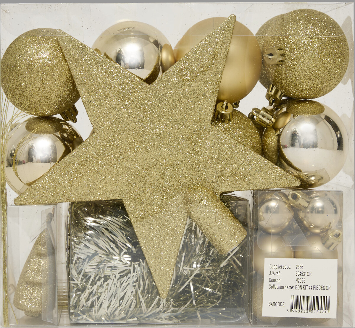 Conjunto de 44 peças para decoração douradas