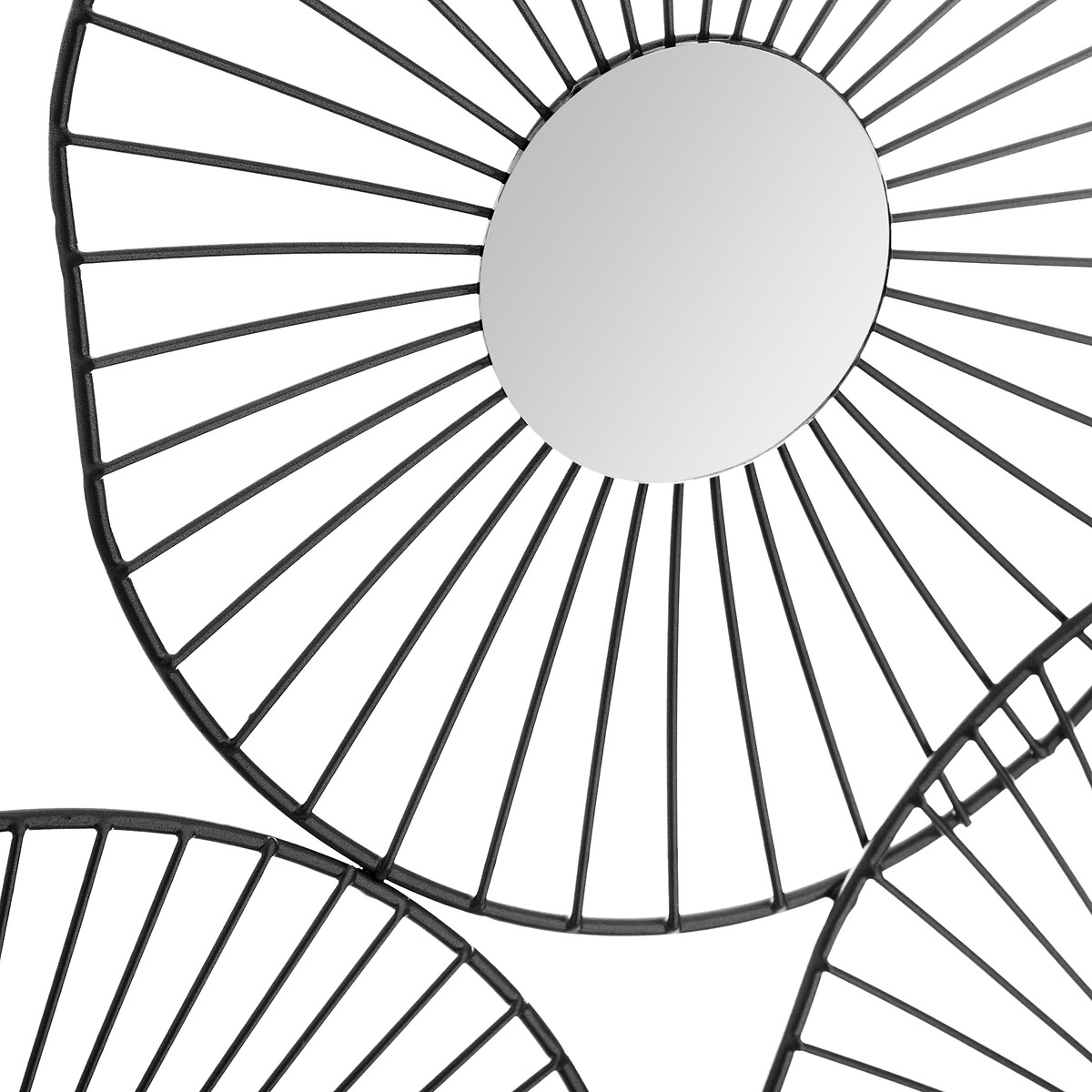 Conjunto de 3 espelhos pretos 50x65cm