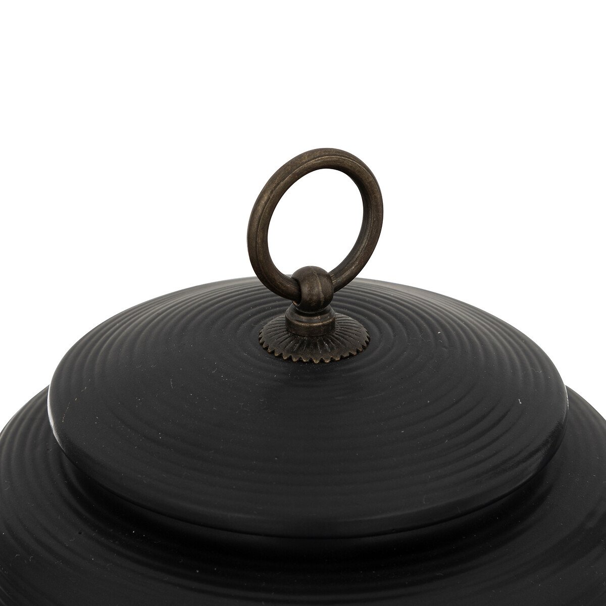 Caixa JIL preta em cer&acirc;mica com tampa