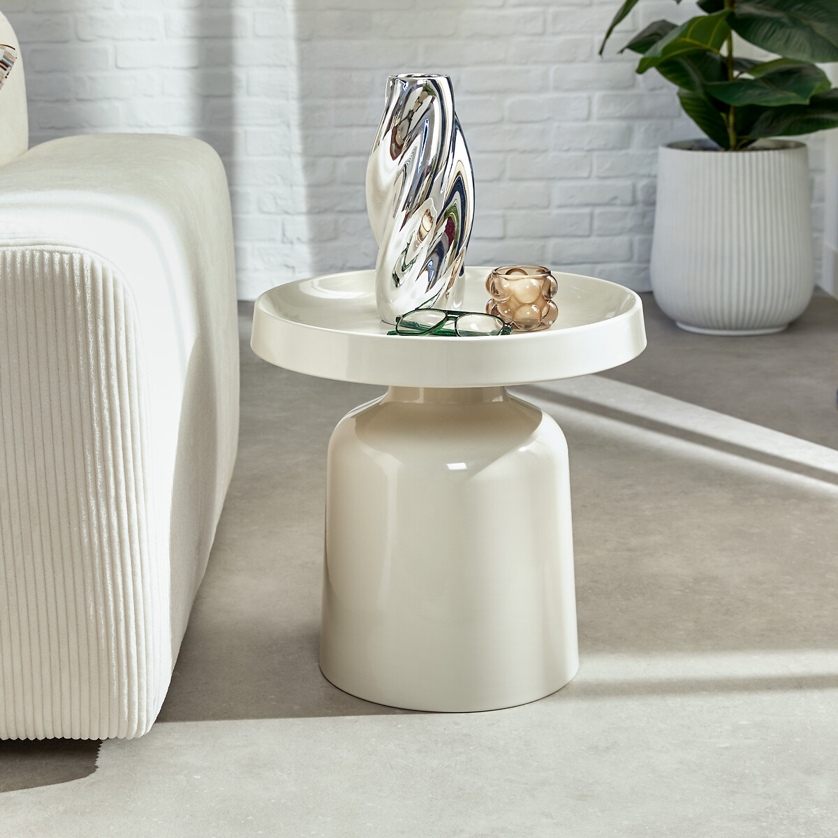 Mesa de centro ABADI cru em metal 41x43cm