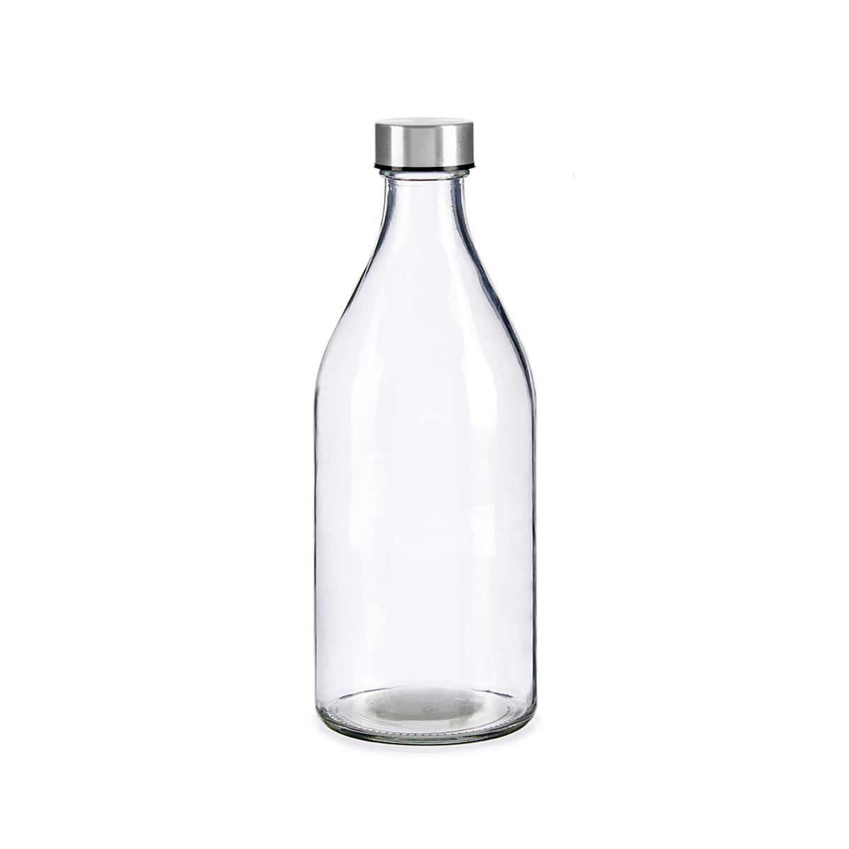 Garrafa de vidro com tampa em metal 1l