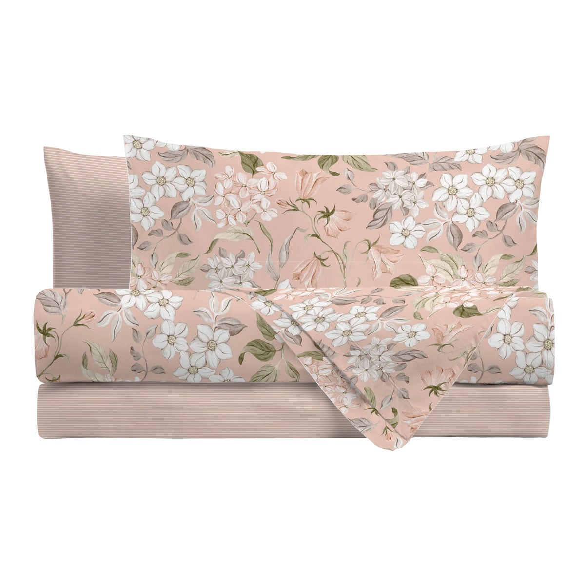 Jogo cama de casal e 2 capas de almofadas BLAIR bege 220x240cm