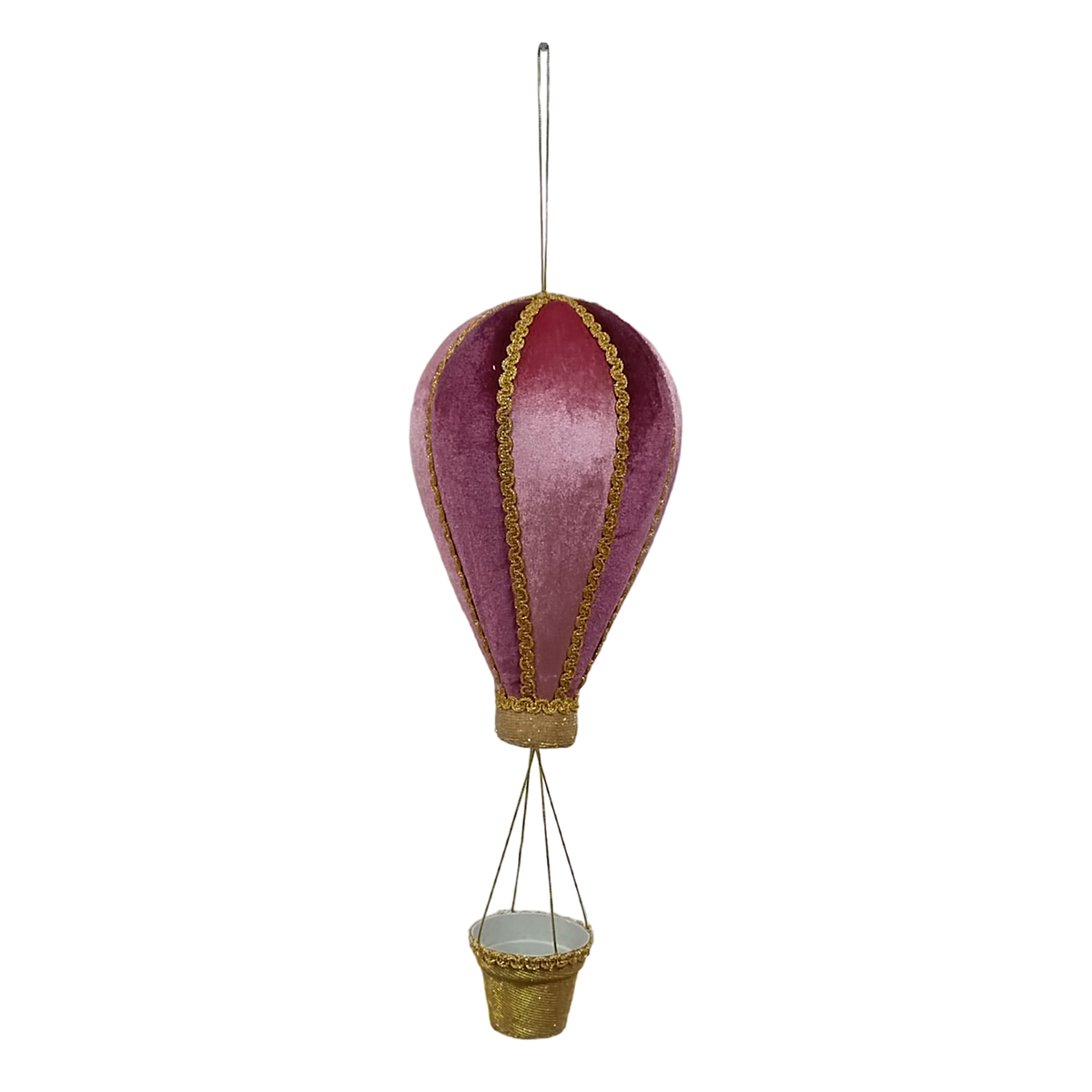 Pendurante bal&atilde;o ar quente em veludo 42x16cm