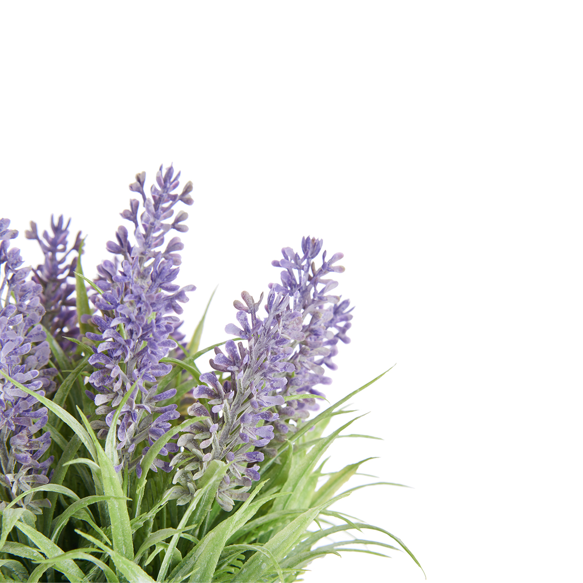 Vaso de metal com lavanda artificial 22cm