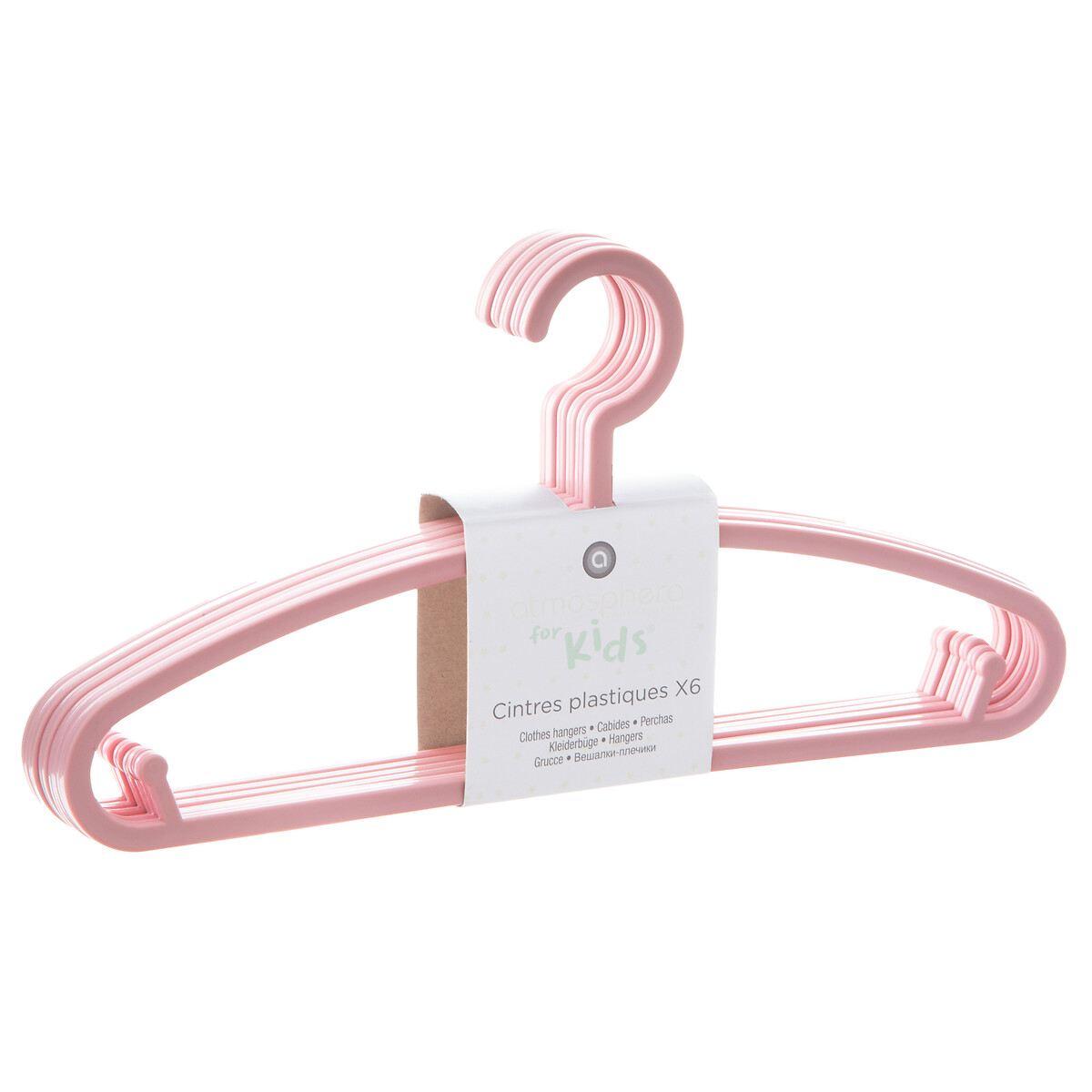 Conjunto de 6 cabides rosa,  Conjunto de 6 cabides rosa