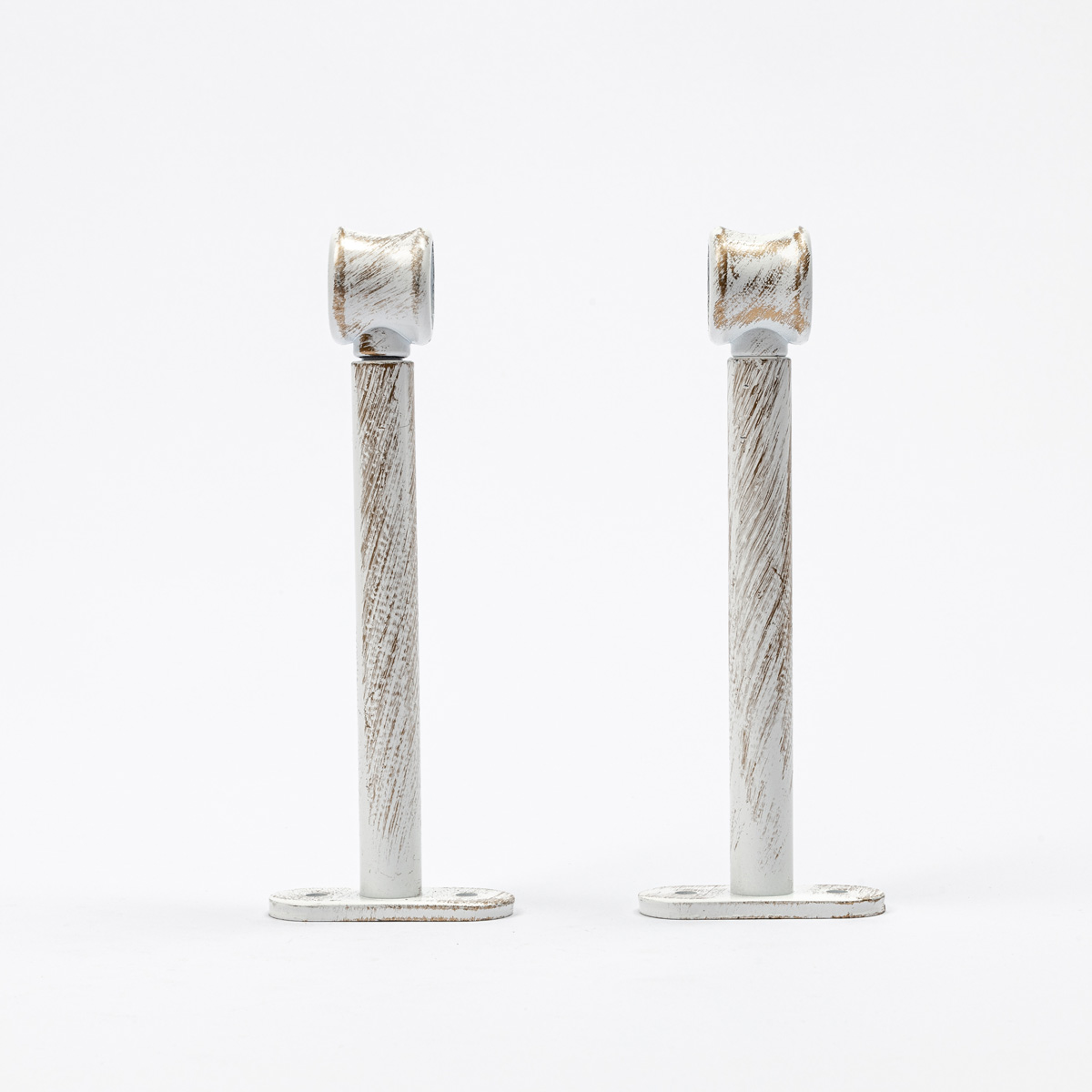 Conjunto 2 suportes branco/ouro 150mm