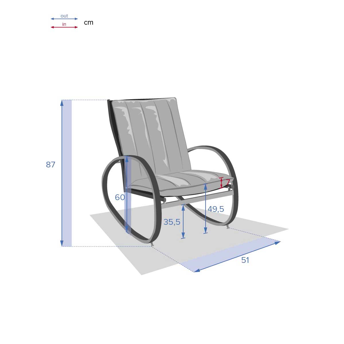 Cadeirão baloiço NEVADA cinza graphite
