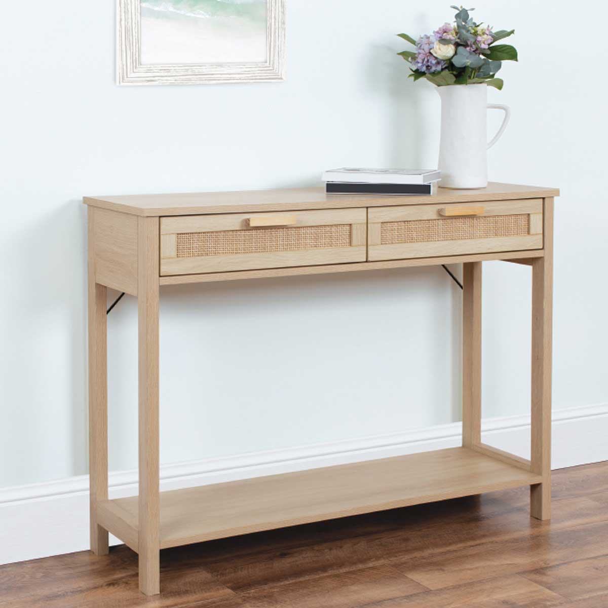 Consola FAIR em rattan com 2 gavetas