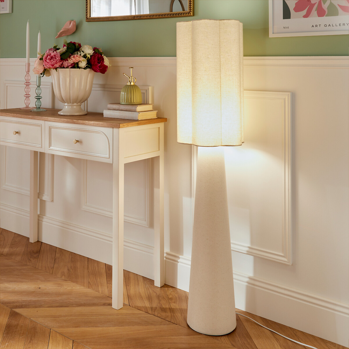 Jarra flor rosa em cer&acirc;mica