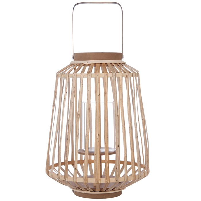 Lanterna decorativa em rattan natural