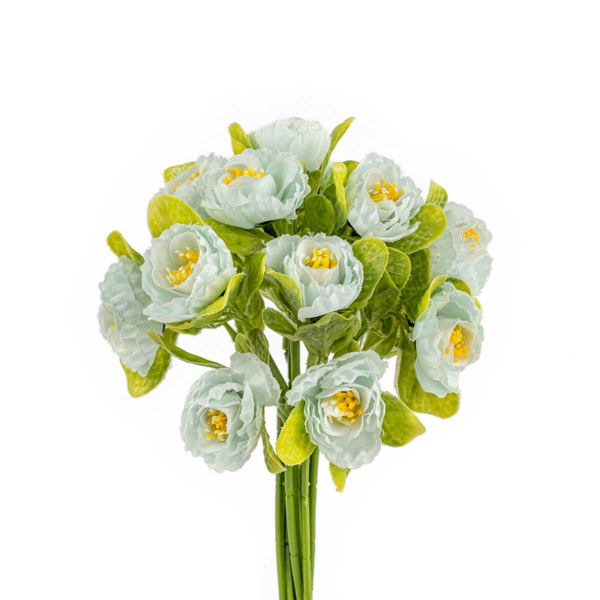 Bouquet de 15 cam&eacute;lias turquesa