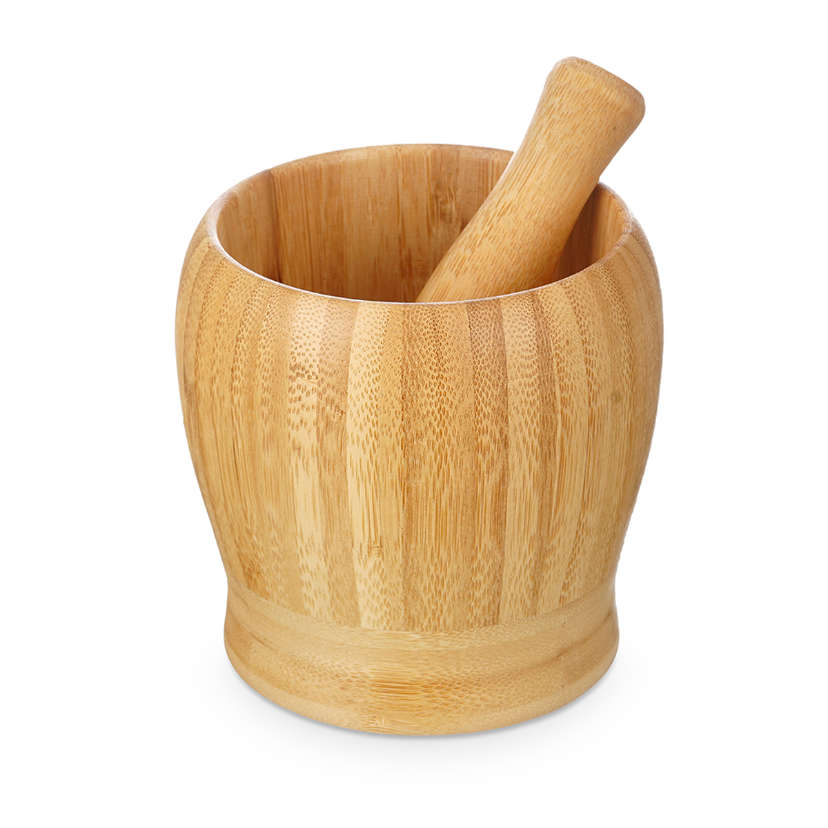 Almofariz em bambu com pil&atilde;o