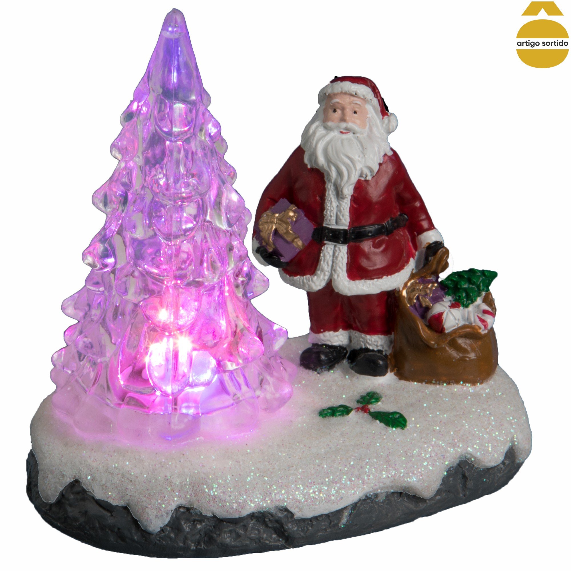 Mini cenário com árvore luminosa