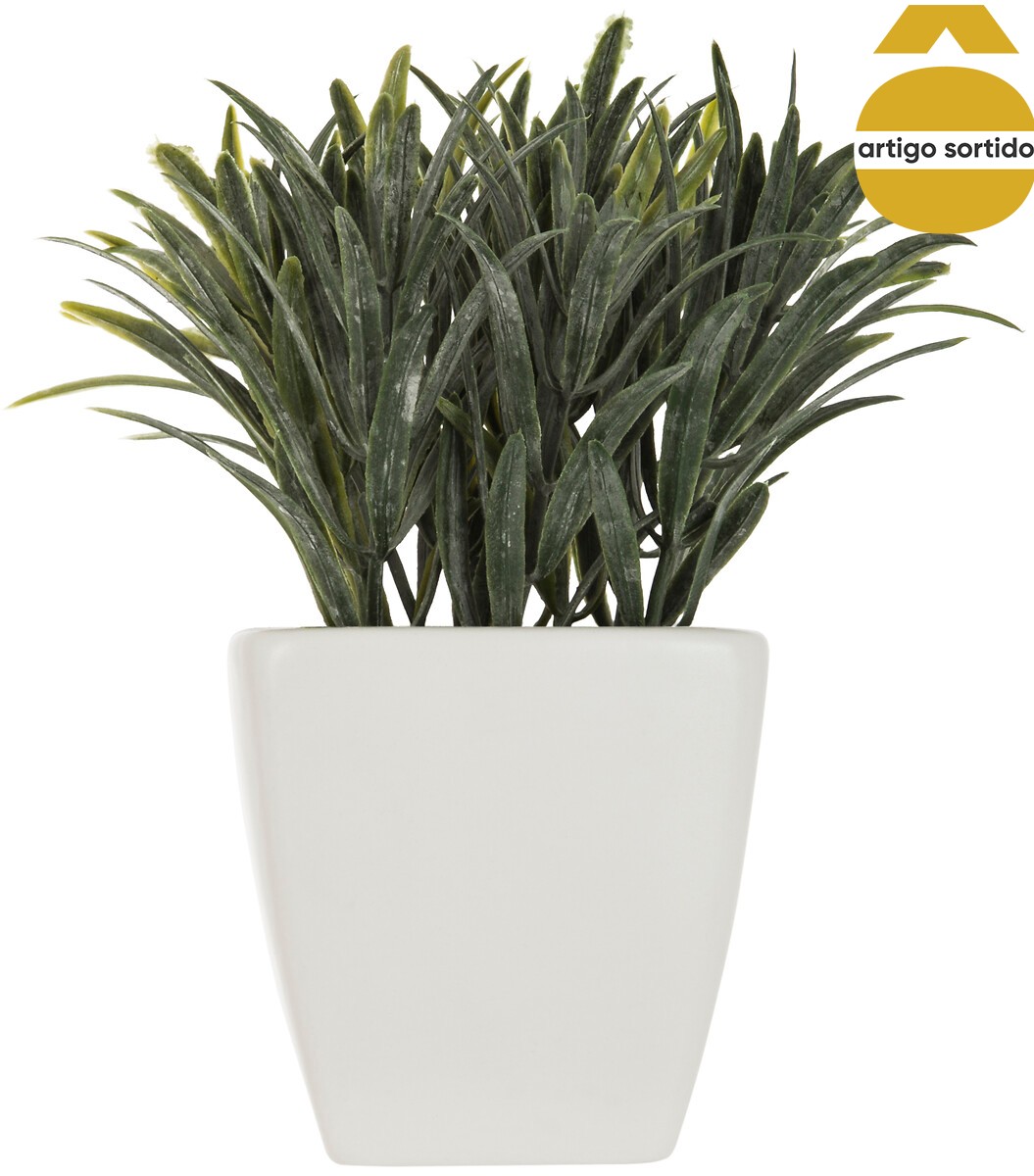 Vasinho de cerâmica com planta artificial verde