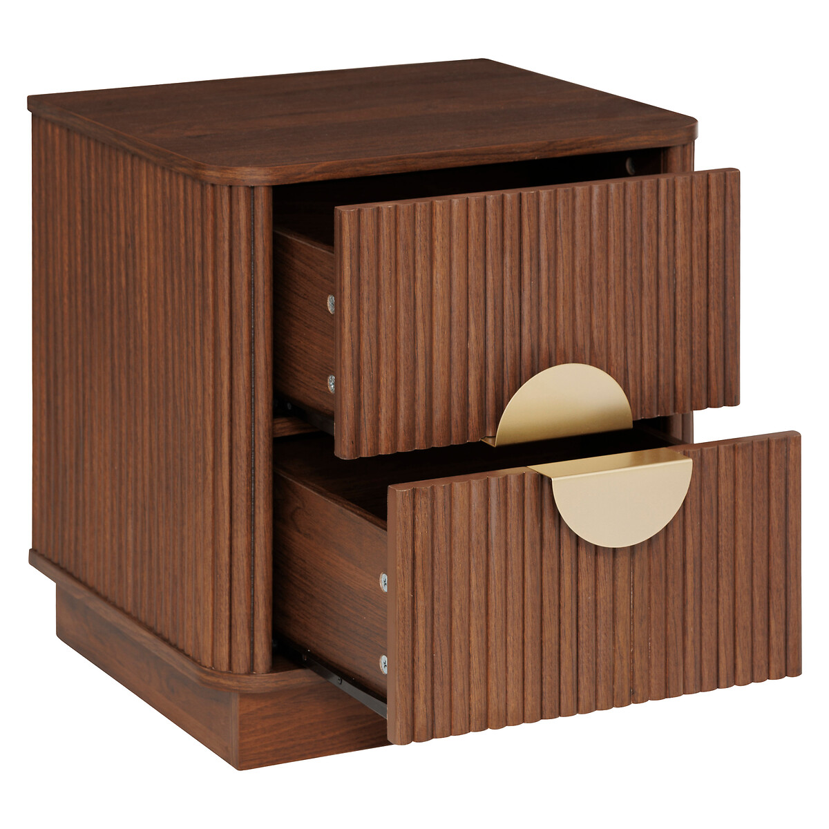 Mesa de cabeceira WANY com 2 gavetas castanha em MDF