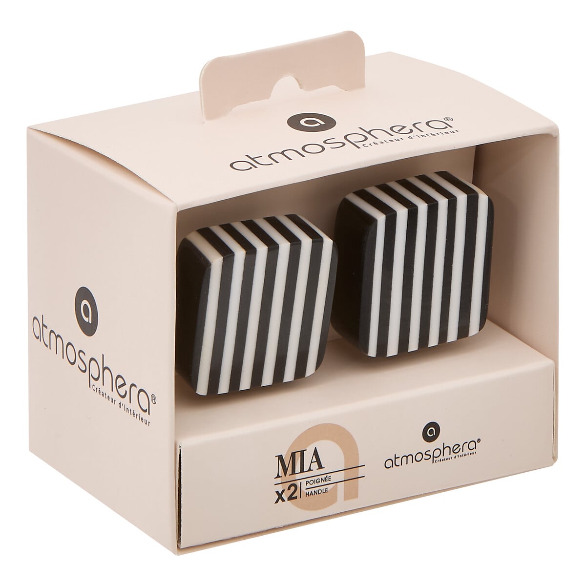 Conjunto de 2 puxadores MIA com riscas