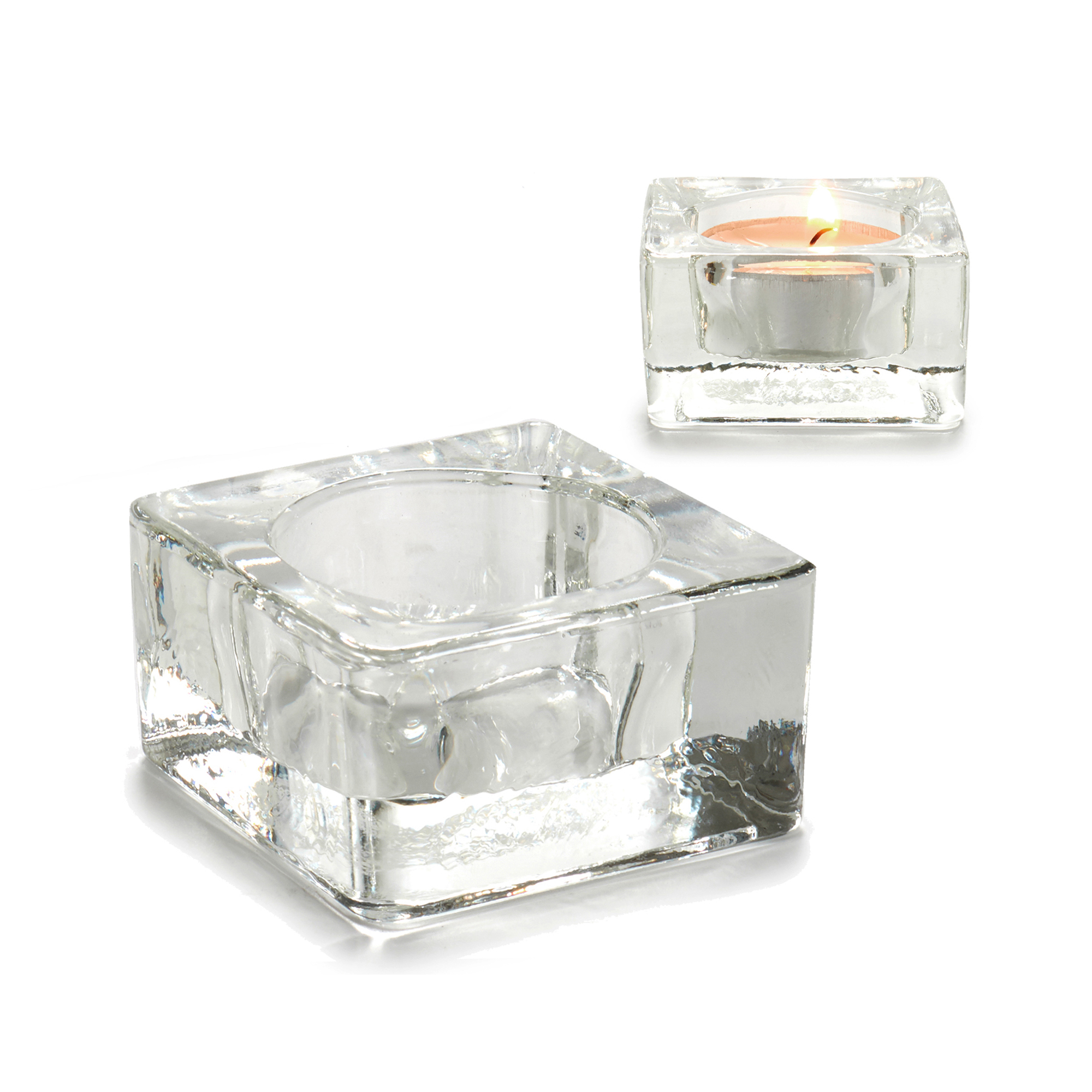 Castiçal transparente em vidro