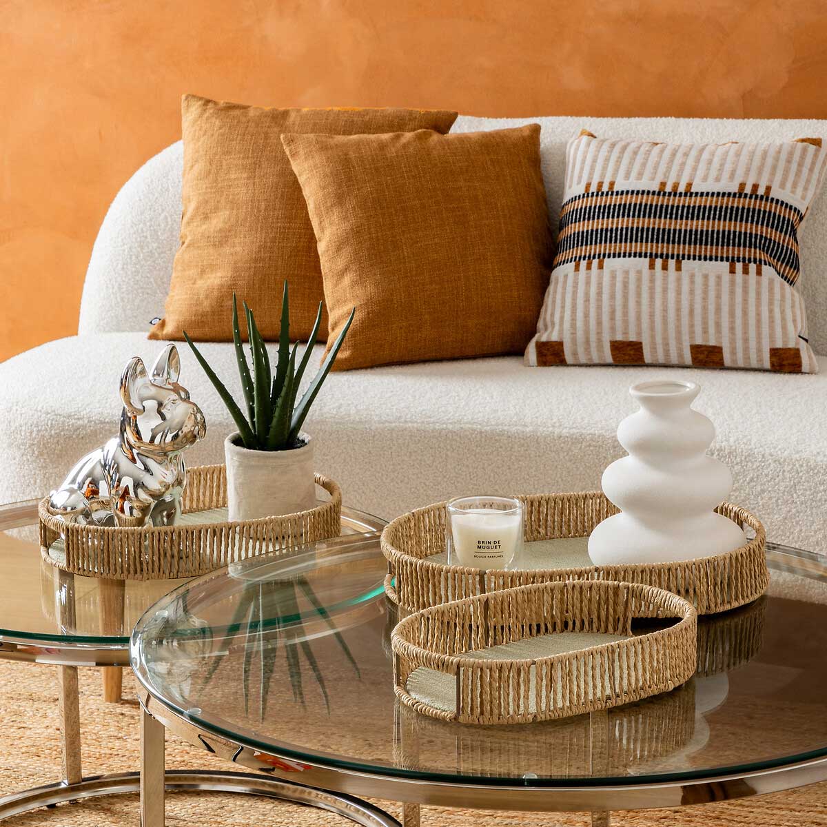 Almofada CLEM castanho claro 40x40cm