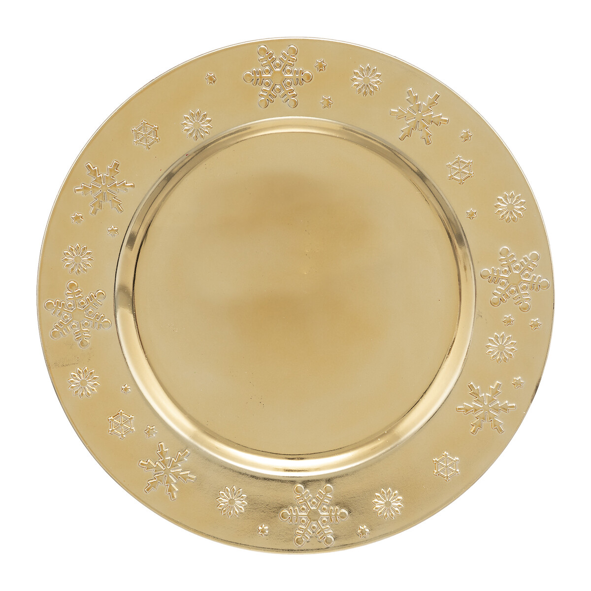 Prato marcador dourado com estrelas 33cm