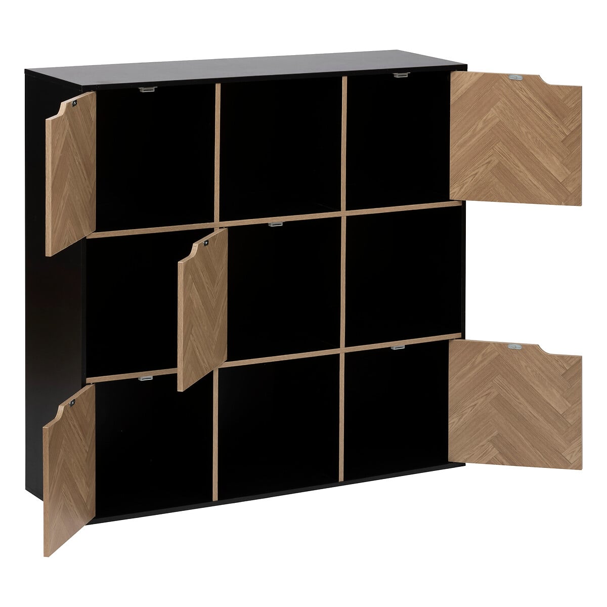 Estante mix CHEVRONS preto com 9 m&oacute;dulos