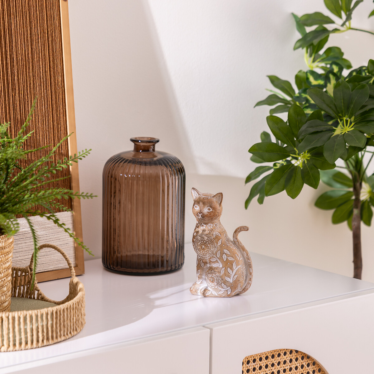 Gato decorativo LINDO bege 18,5cm