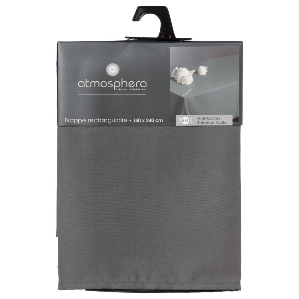 Toalha de mesa anti-manchas cinzenta