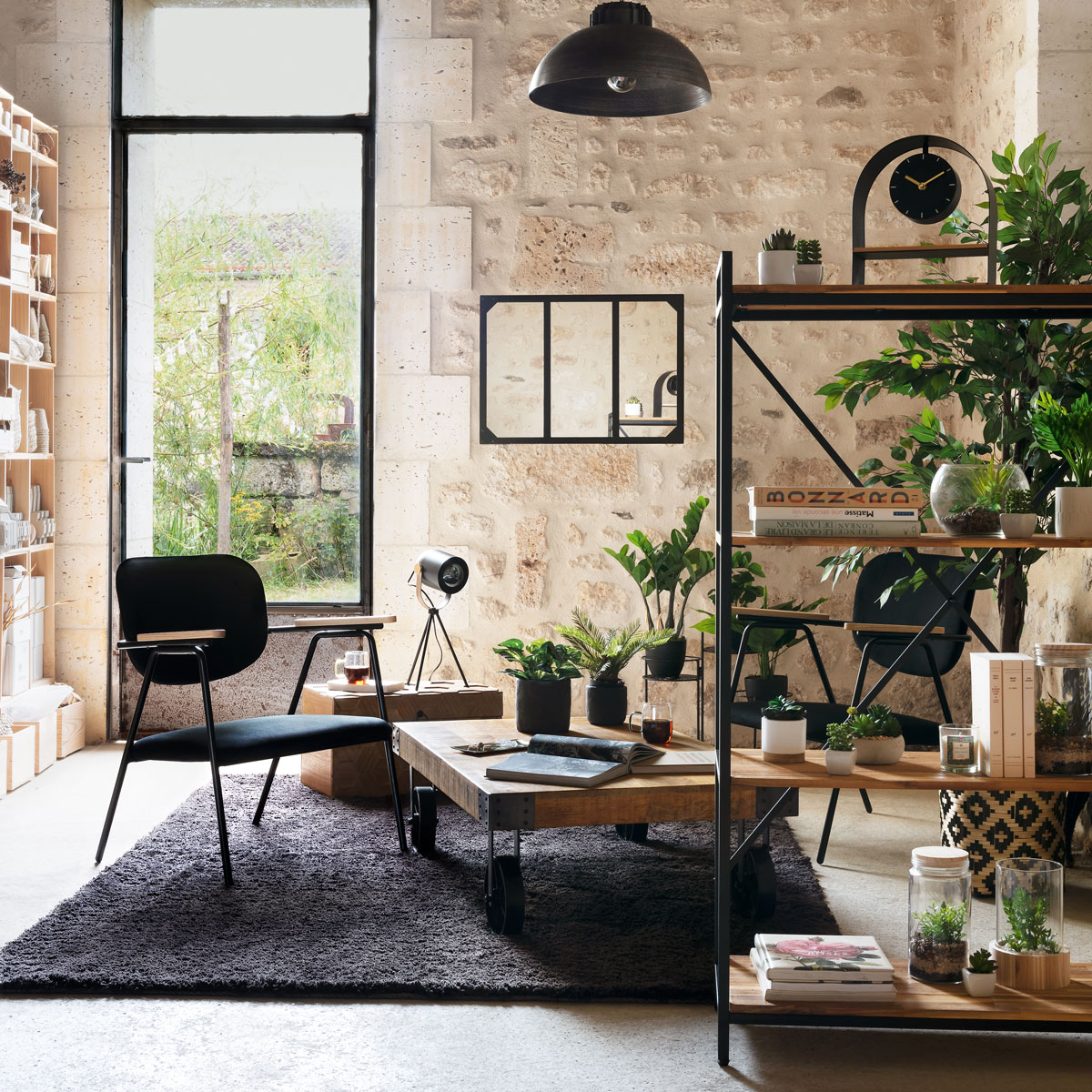 Estante EDENA em madeira acácia com 4 prateleiras