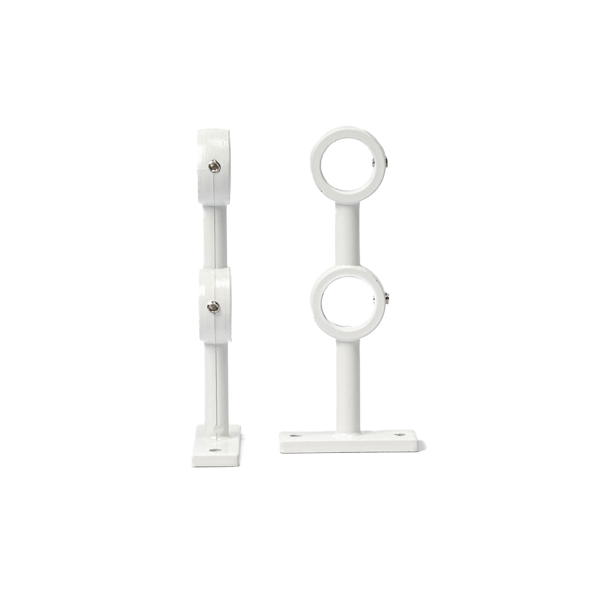 Conjunto de 2 suportes duplos branco para varão