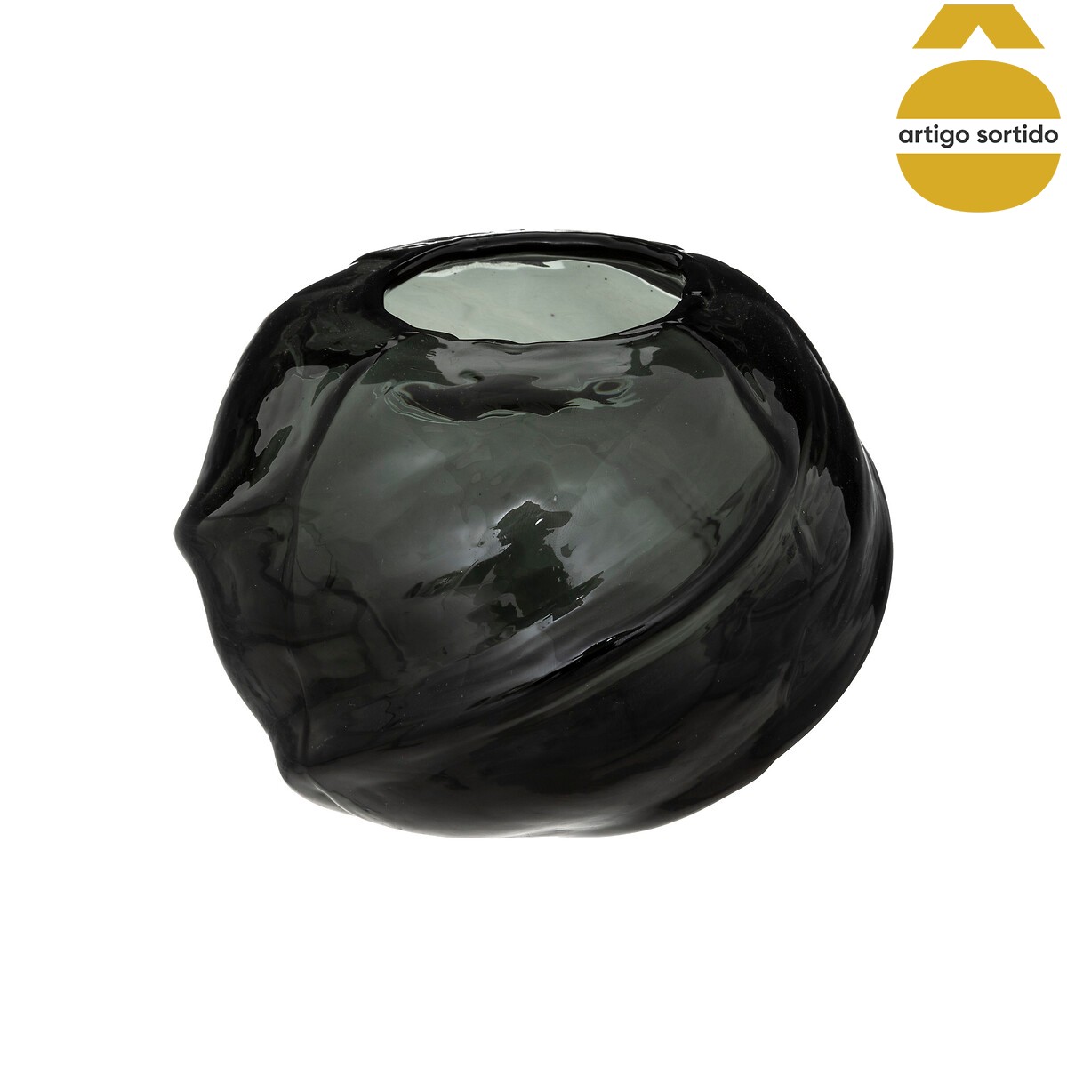 Castiçal redondo em vidro CURL