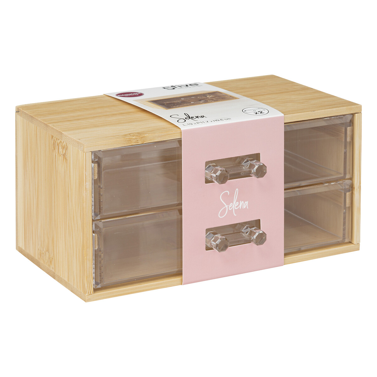 Organizador wc com 2 gavetas em bambu