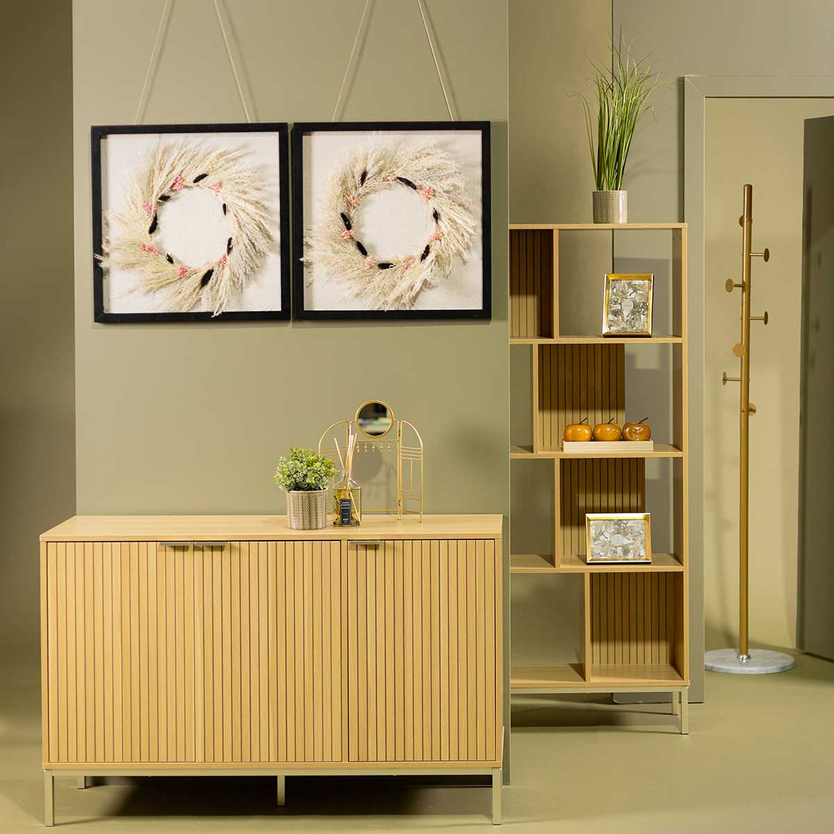 Quadro decorativo NIA com flores secas 55x55cm