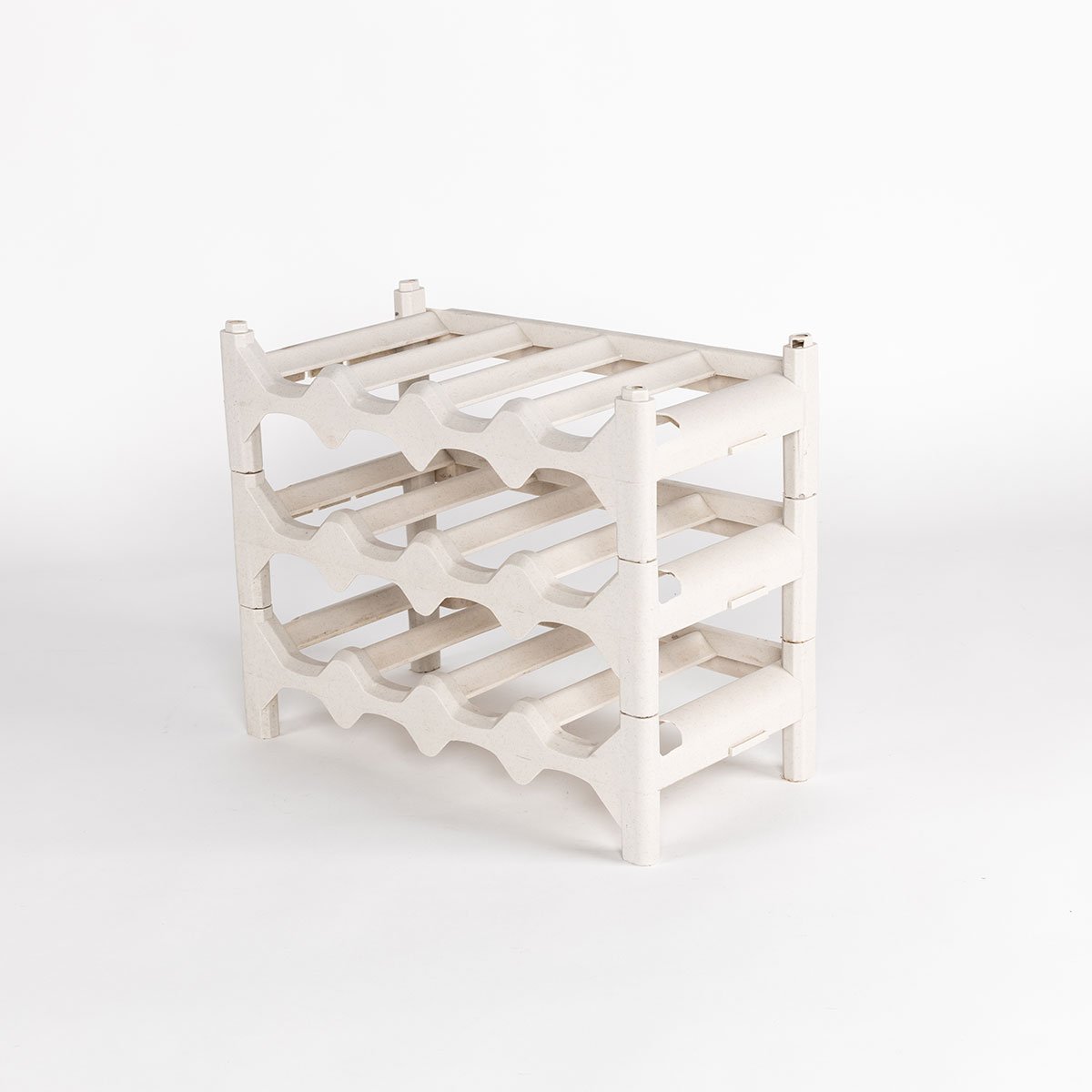 Conjunto de 3 garrafeiras bege para 12 garrafas