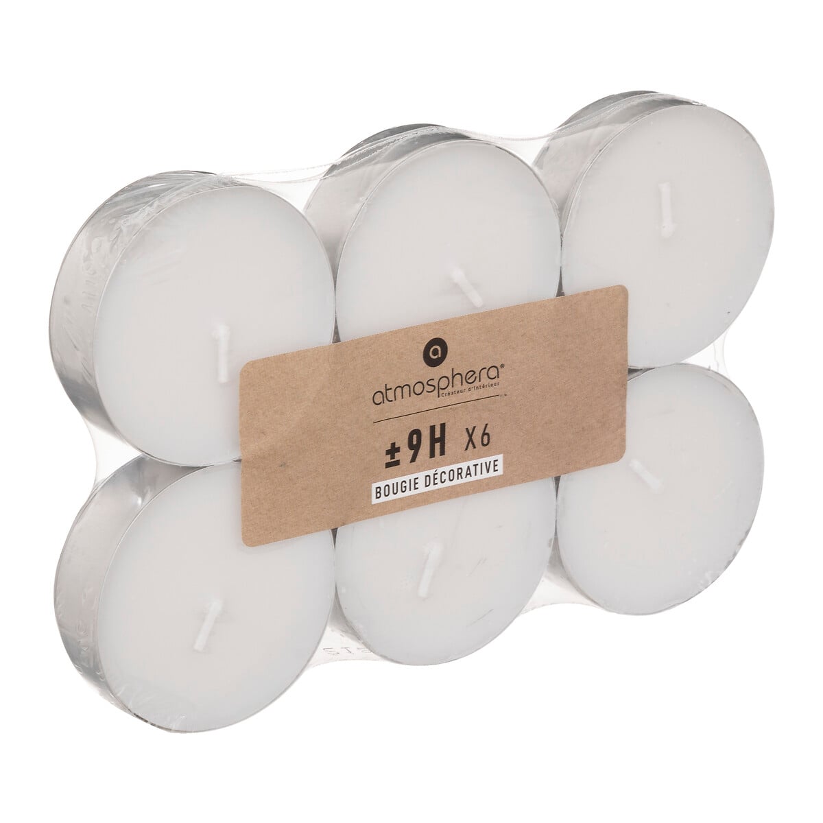 Conjunto de 6 velas tealight MANY brancas