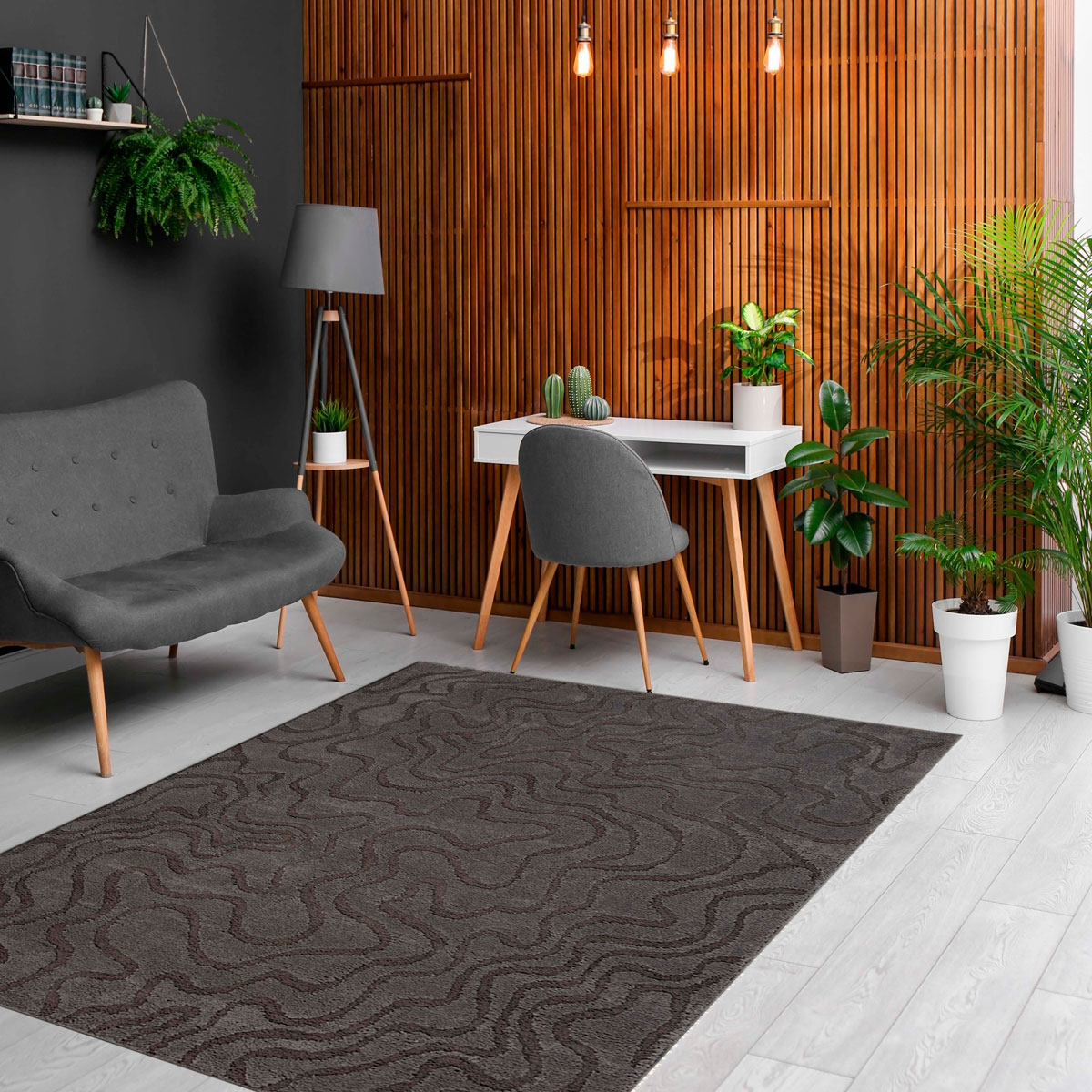 Tapete LOY cinza escuro 133x190cm