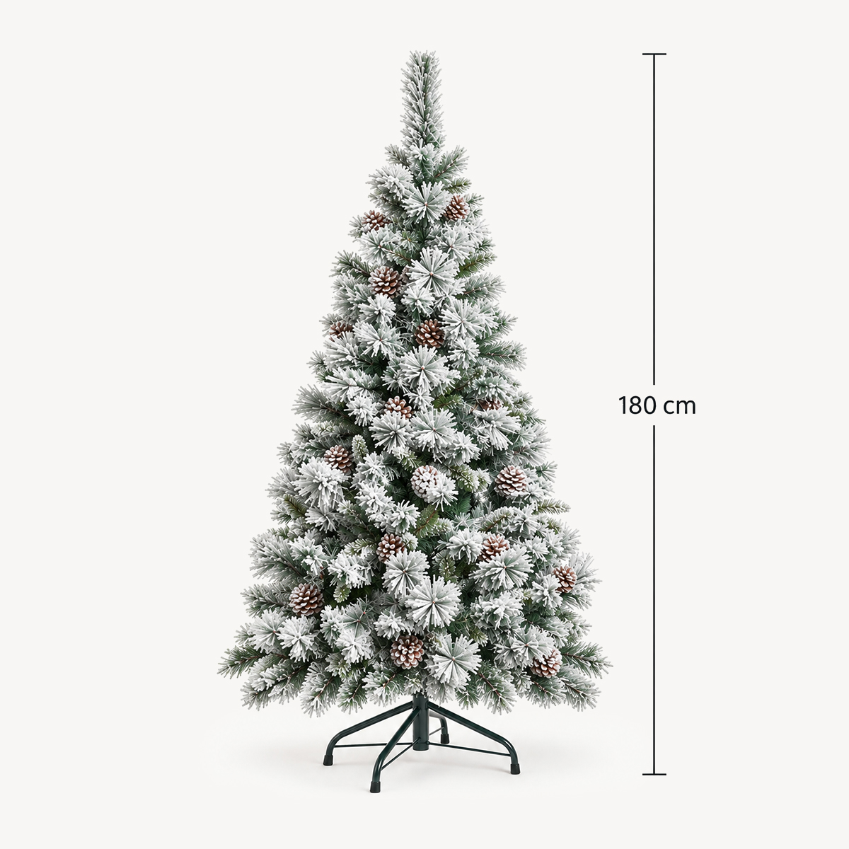 &Aacute;rvore de natal MINNESOTA efeito neve com pinhas 180cm