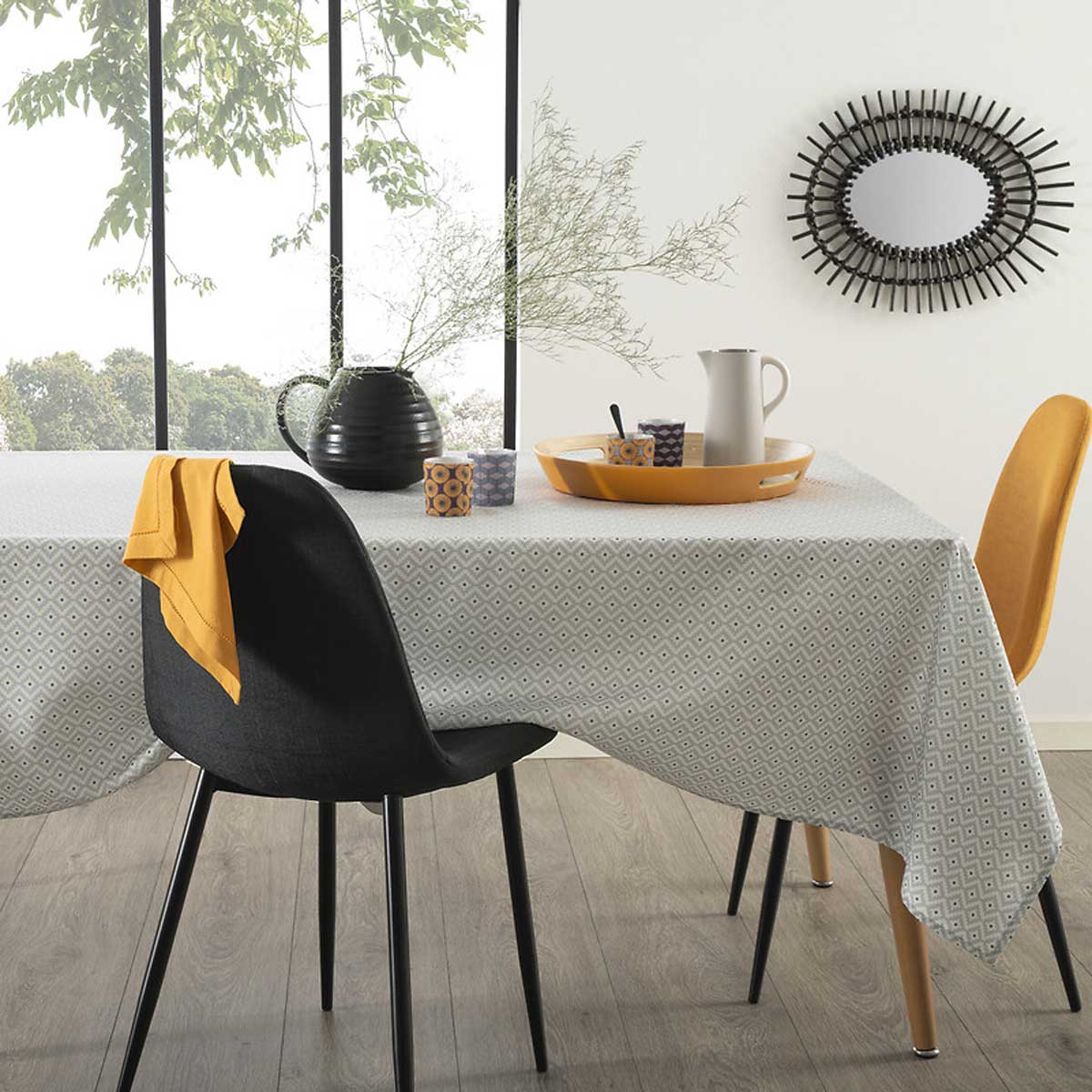 Toalha de mesa cinza 140x240cm