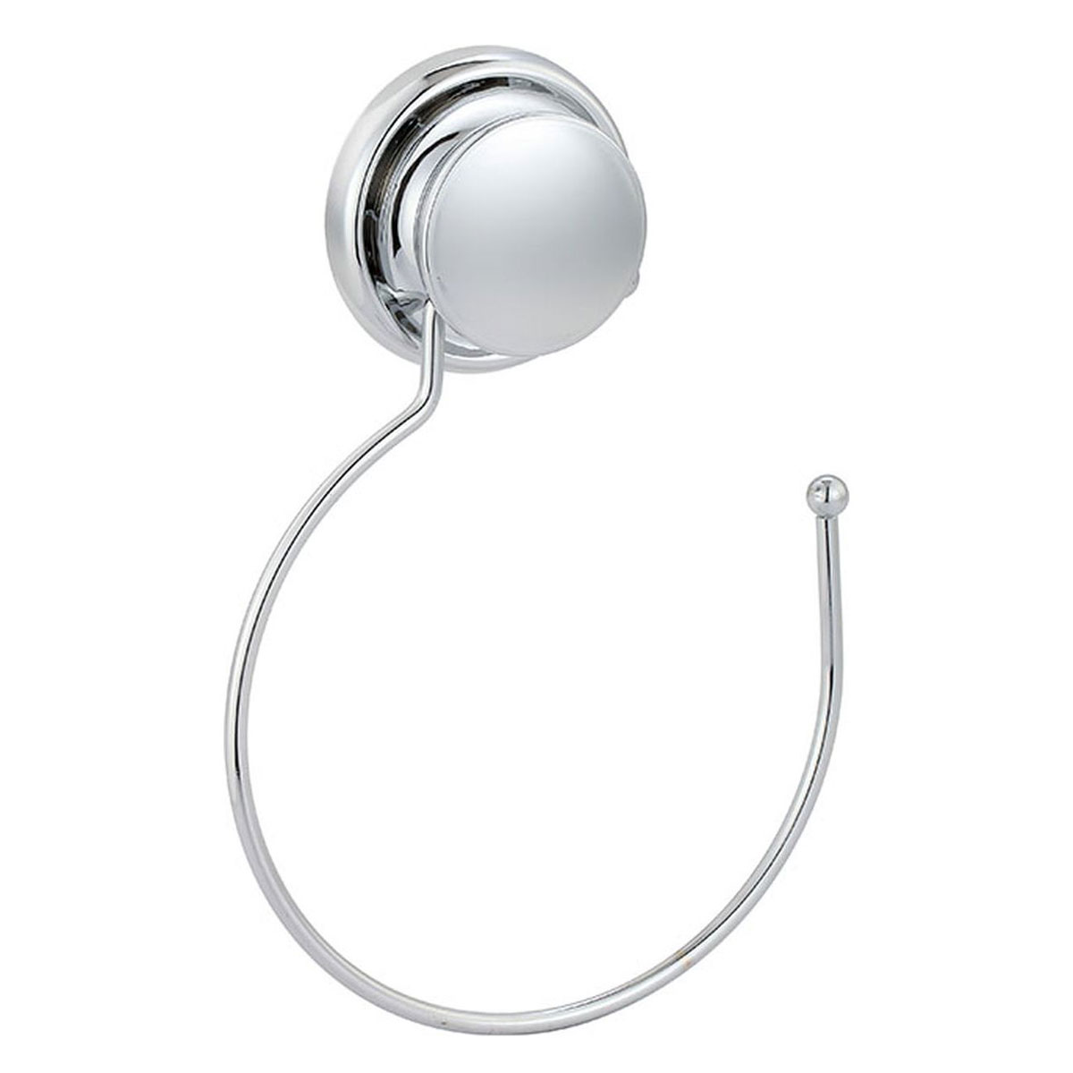 Toalheiro redondo em metal com ventosa cromado,  Toalheiro redondo em metal com ventosa cromado