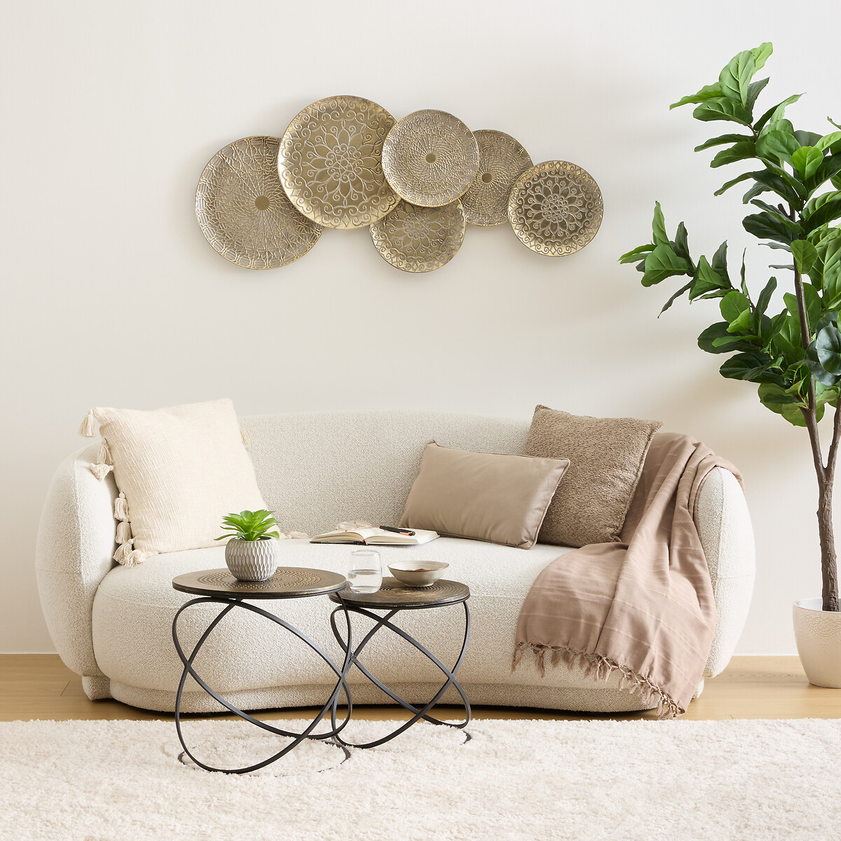 Decora&ccedil;&atilde;o de mural JUNON em metal 18x51cm