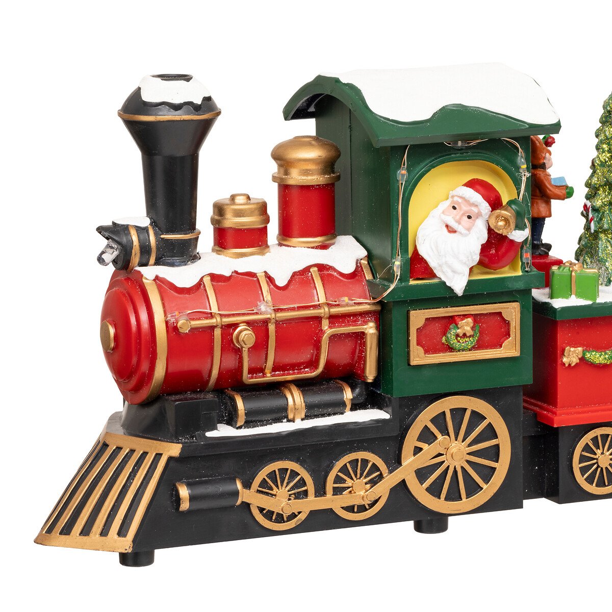Aldeia comboio do pai natal com luz-música-movimento 38cm