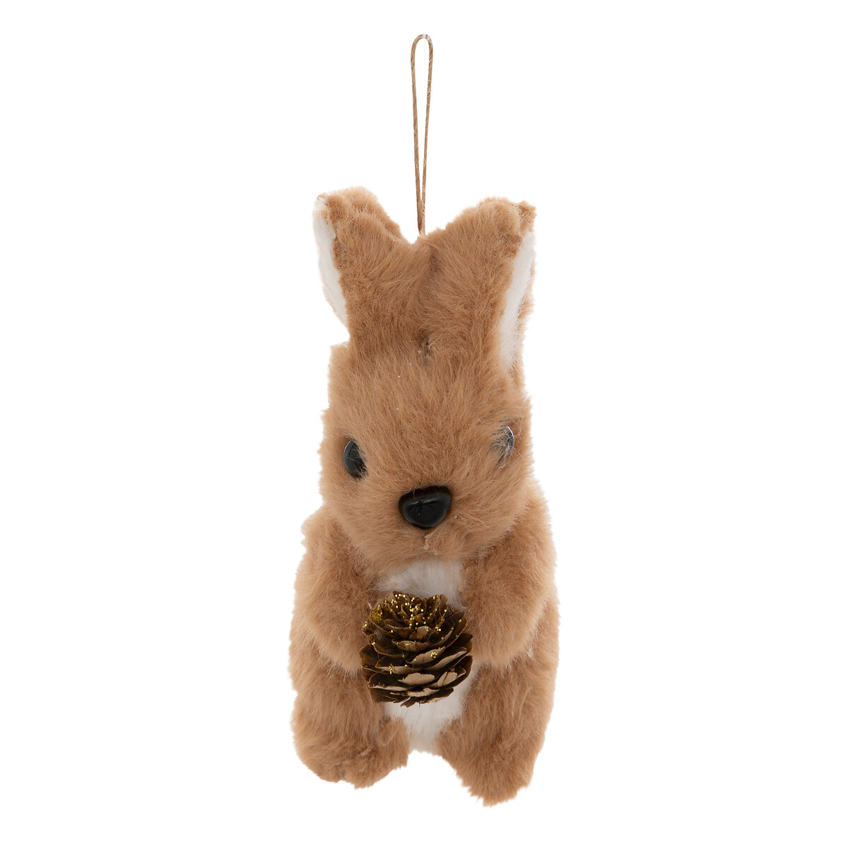 Pendurante coelho pelo castanho 12cm