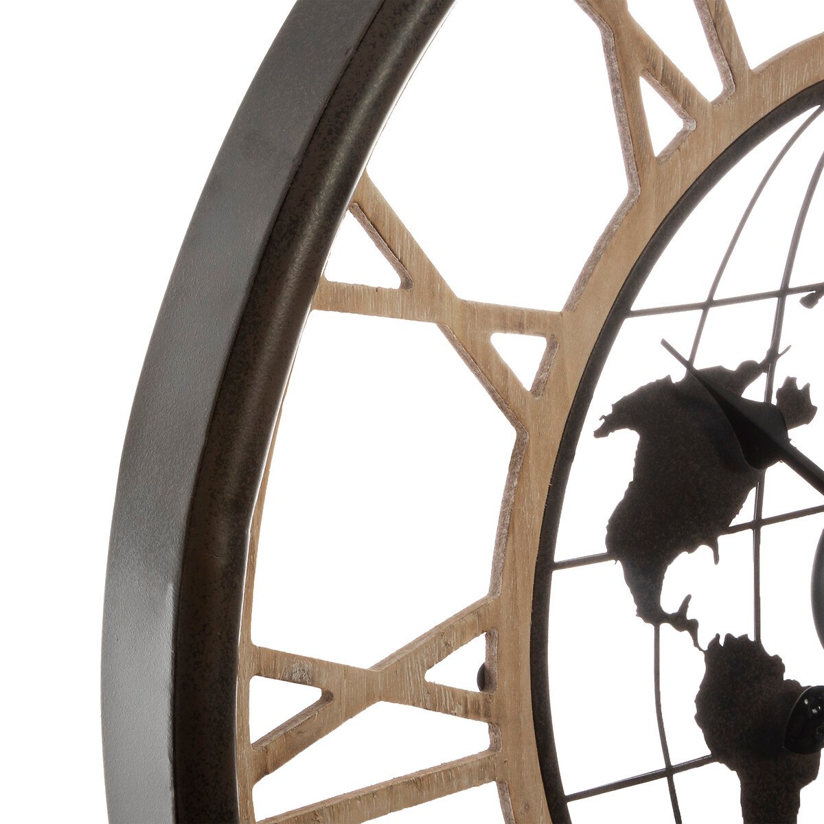 Rel&oacute;gio de parede metal mundo 67,5cm