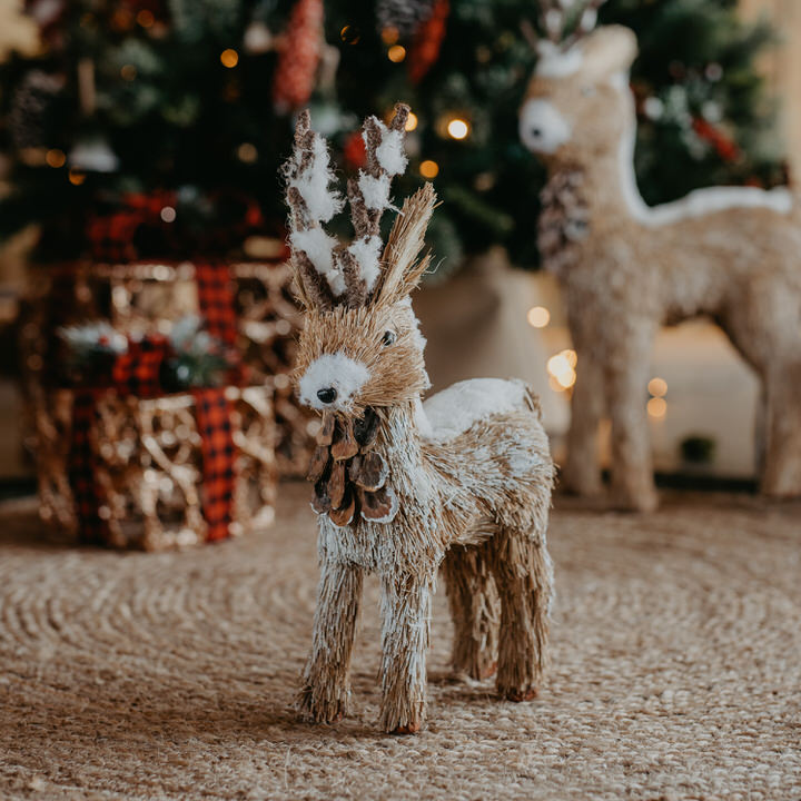 Rena com neve 36cm,  Rena com neve 36cm