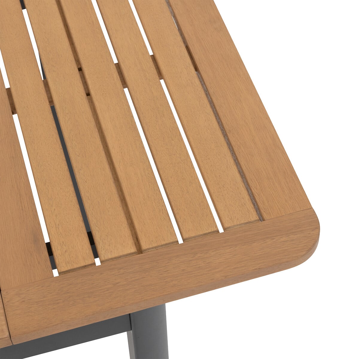 Mesa extens&iacute;vel FOLYA em alum&iacute;nio e madeira eucalipto