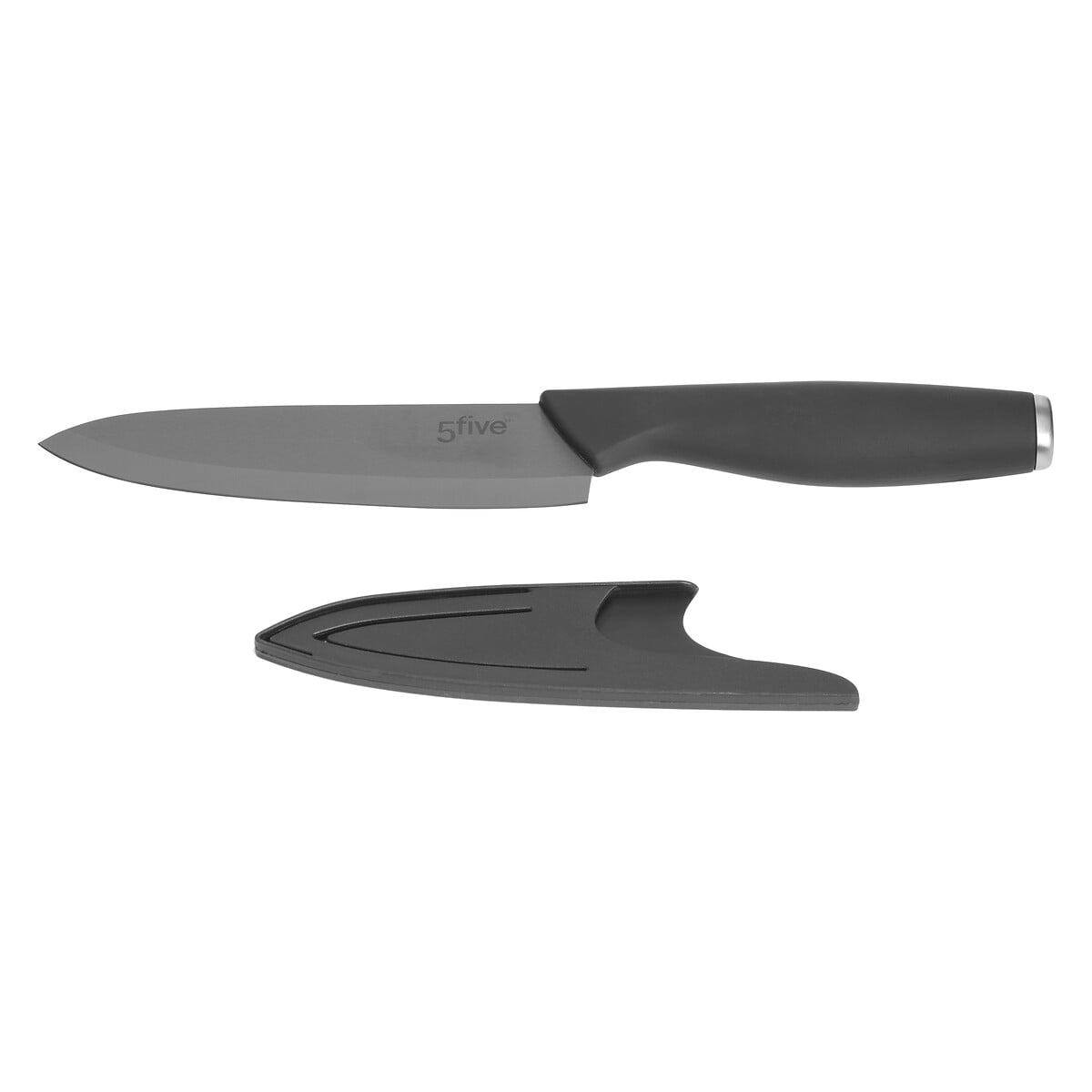 Faca em cer&acirc;mica com capa prote&ccedil;&atilde;o preta 15cm