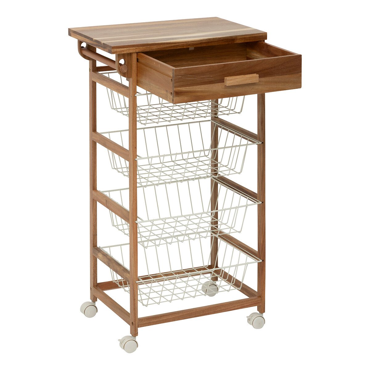 Carrinho de apoio com 4 n&iacute;veis bege