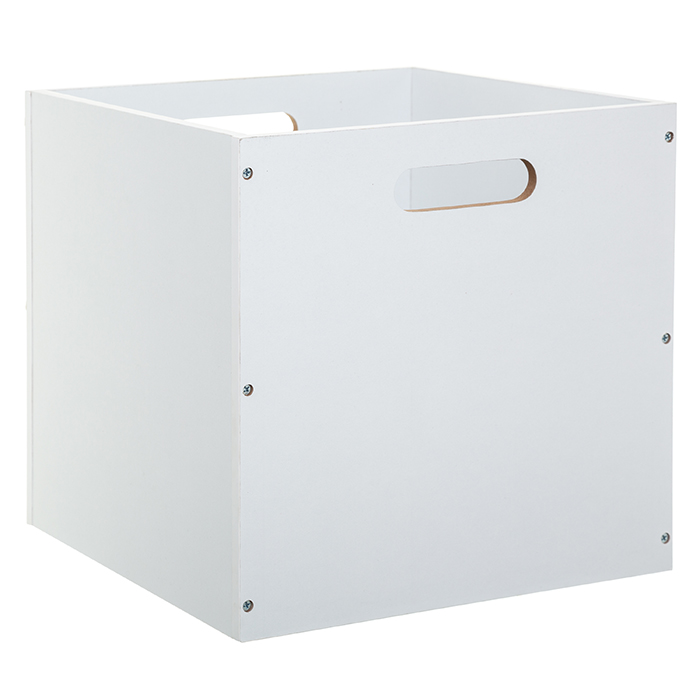 Caixa de arrumação madeira branca 31x31cm