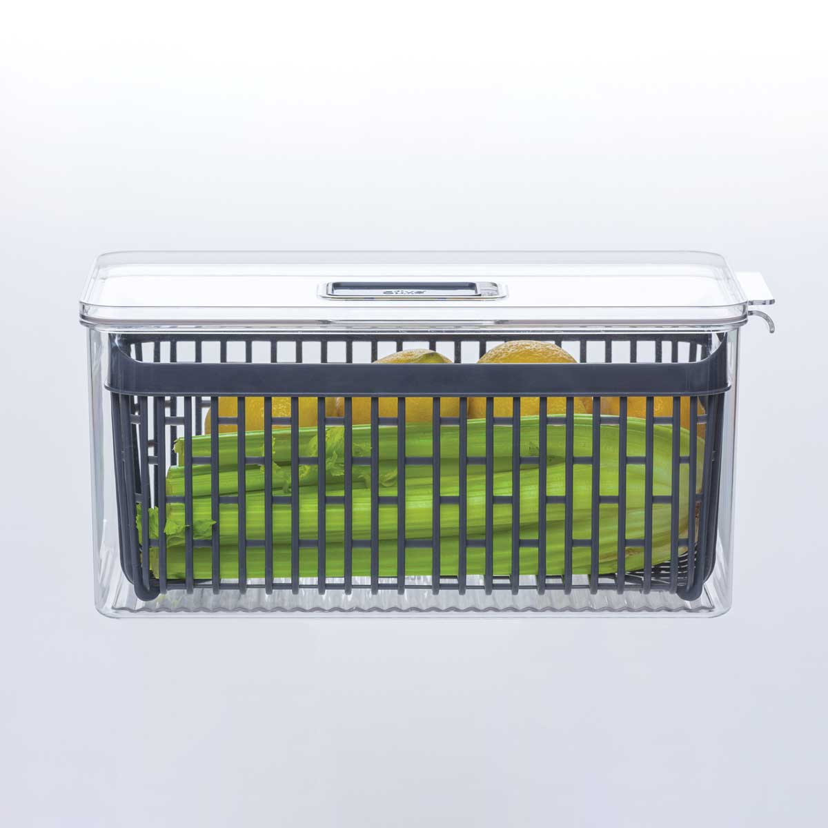 Caixa de arruma&ccedil;&atilde;o empilh&aacute;vel para frigor&iacute;fico 16x32cm